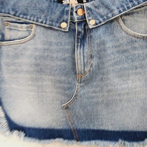 NWT SER.O.YA Retofête Holly Fold Over Distressed Denim Skirt 30 - Picture 8 of 13